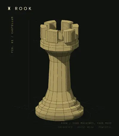 A faceted gold chess rook turning slowly